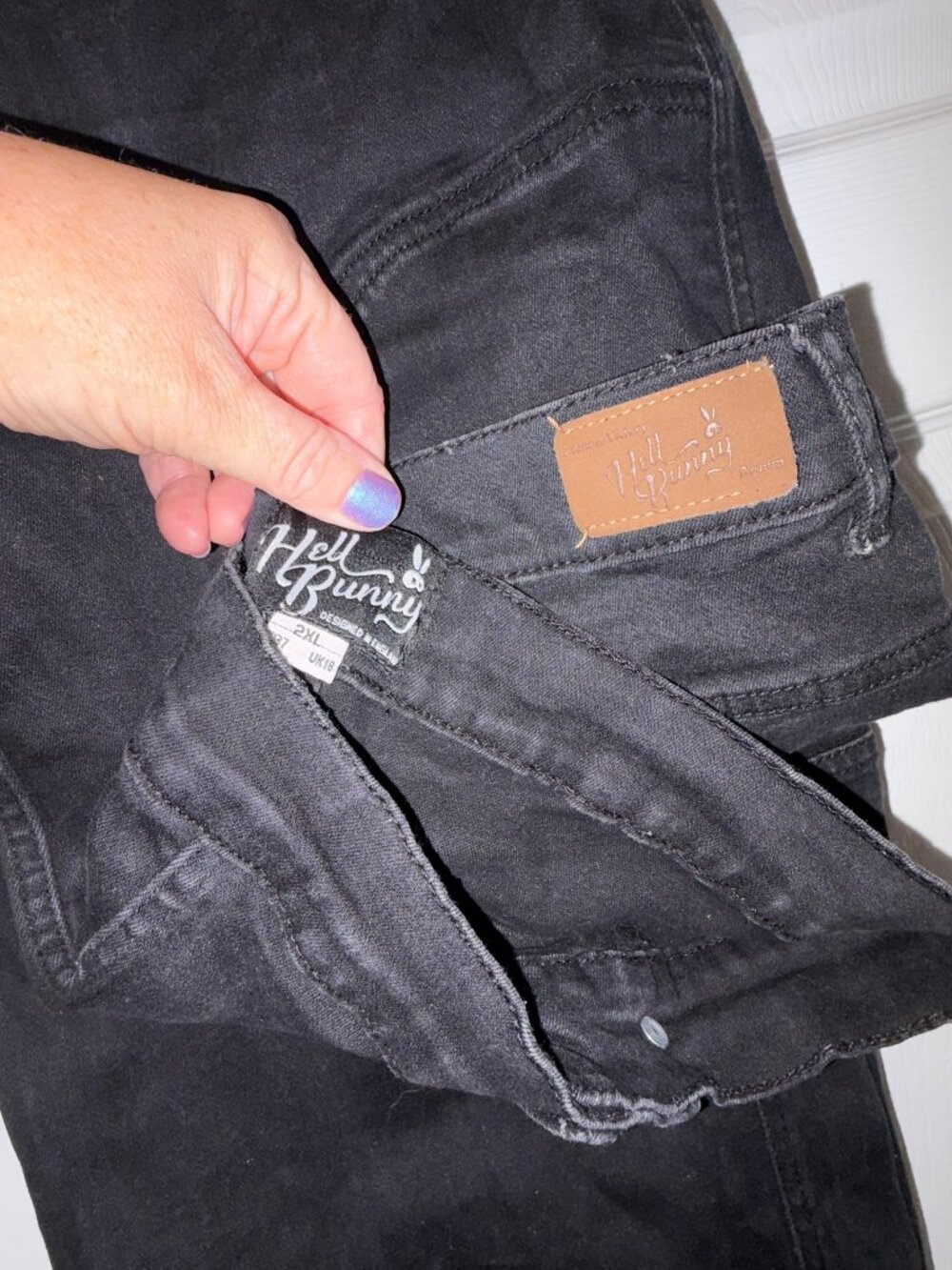 Hell Bunny Weston Denim Jeans 40s 50s Vintage Retro Rockabilly Trousers Pants